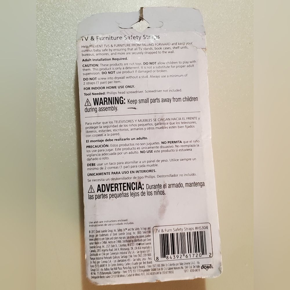 Safety First TV Straps Furniture Straps Child Safety Baby Proofing Safety 1st - Picture 4 of 6